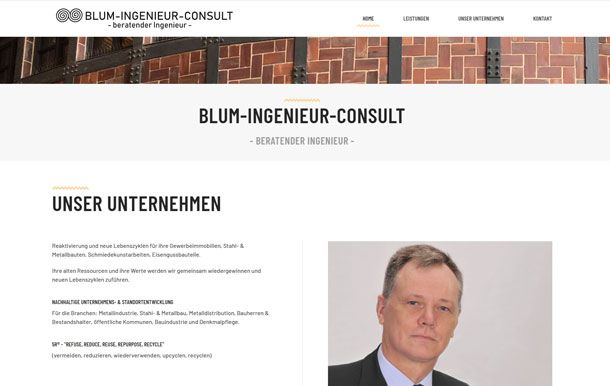 Website mieten - Referenz: Blum Ingenieur Consulting